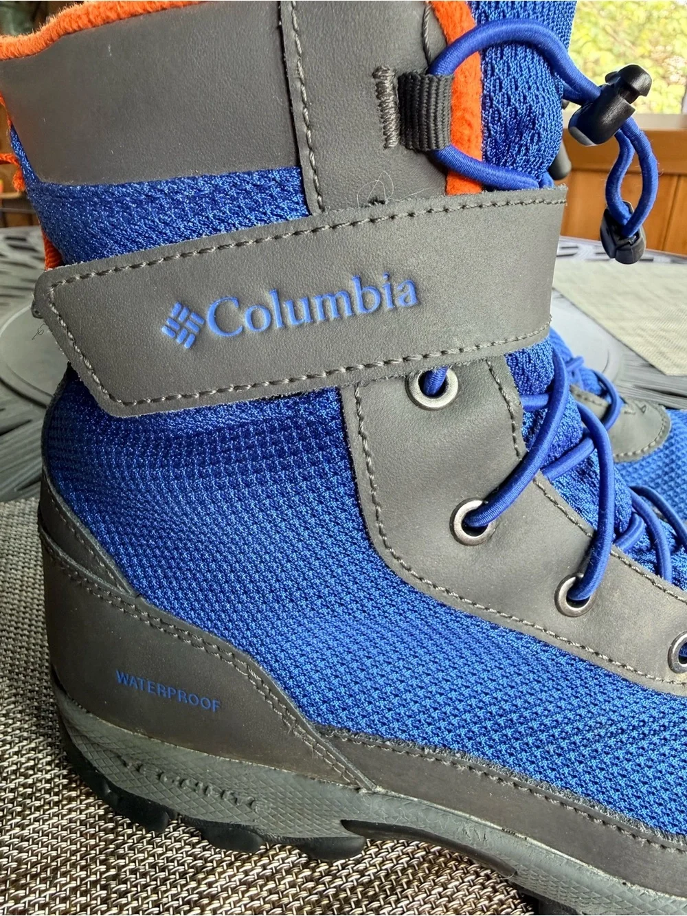 Columbia Hyper Boreal Omni-Heat Kids Blue and Gray Waterproof Boot